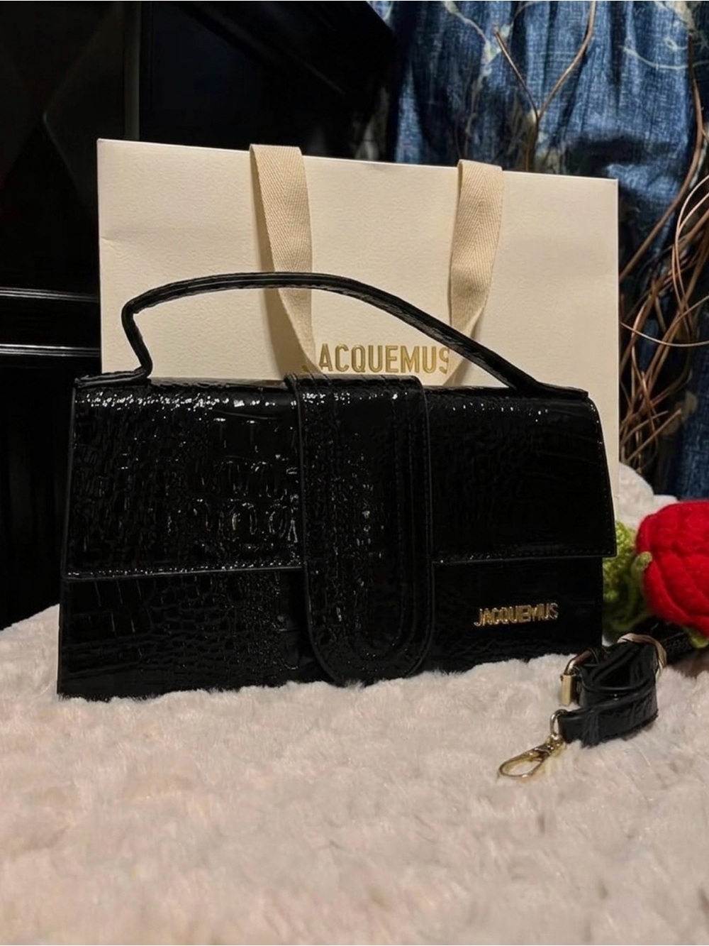 nwt Croc-Embossed Satchel